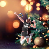 AOVL Personalized Volleyball Ornament Beach Volleyball Acrylic Ornament Gift for Volleyball Players Volleyball Ornament Christmas Tree Volleyball Gifts for Team Gifts for Volleyball Lovers (Volley 1)